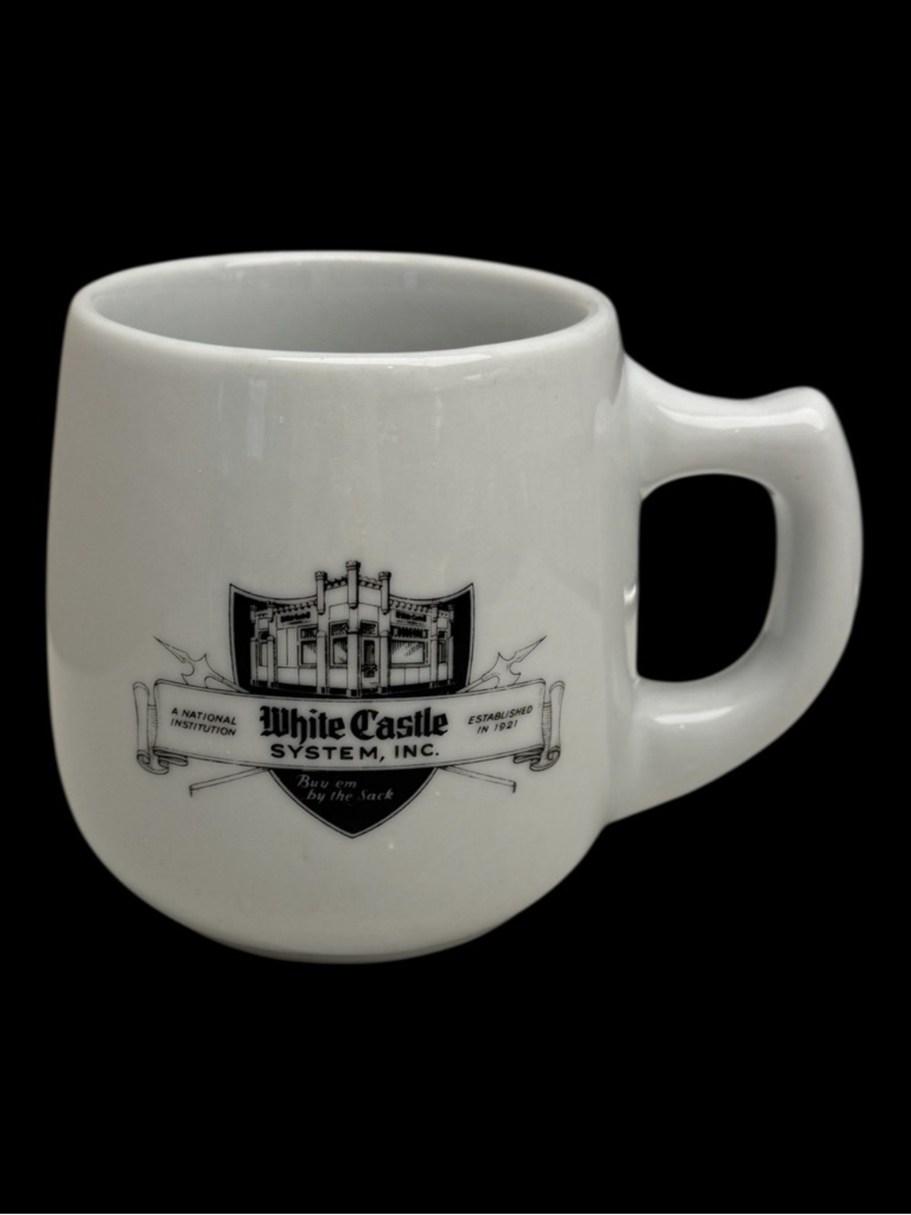 Vintage White Castle Restaurant Mug Ceramic
